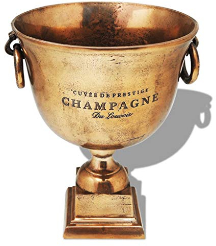 vidaXL Trophy Cup Champagne Wine Bottle Beverage Cooler Dinner Copper Brown