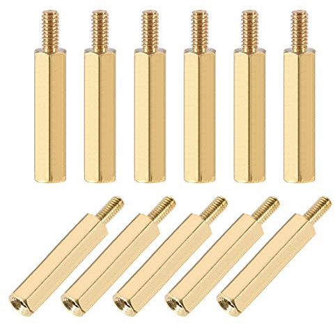 sourcing map 50 Stück Hex Schraubenmutter Abstandshalter Messing M2,5x20mm+6mm für PCB Motherboard Leiterplatten