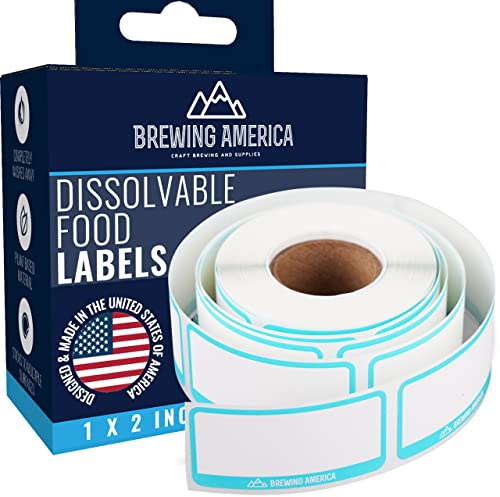 Dissolvable Food Labels for Food Containers - 250qty Made in USA - 1x2 Inches - Wash-Off Labels for Meal Prep, Pantry, Freezer and Mason Jars – No Scrubbing, No Residue - Teal
