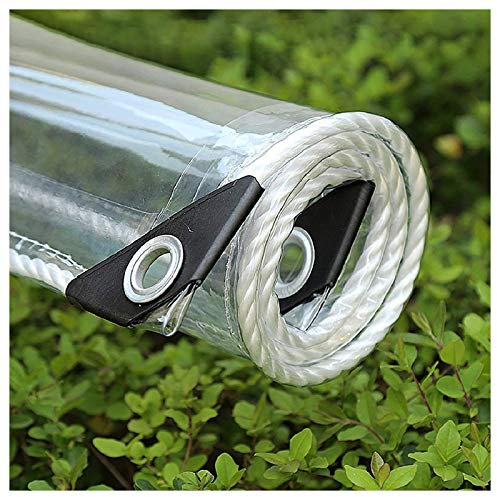 LI JIN BO Abdeckplane Holz,Gewebeplane Transparente PVC-Vinylplane, Draussen Wasserdicht Abdeckplane Schwerlast Regenschutz Mit Ösen Zum Balkon Pflanze Garten Möbel, Wetterresistent Vorhang, 30 Größen