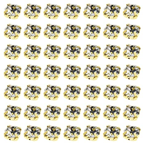 EMSea 720-tlg Aufnähen Strasssteine Aufnäher Kristall Klaue Strass 6mm mit 4 Löchern Nähen Basteln Dekoration für Schmuck Kleidung Schuhen