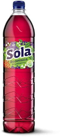Jus de myrtille Sola, 1,5 L de Prime Drink, lot de 6 jus de myrtille frais pour se rafraîchir, jus frais au vrai goût, jus aromatisé et ingrédients réels.
