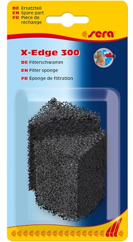 sera Filterschwamm schwarz (2 St.) | Ersatzteil für Aquarienfilter, Innenfilter X-Edge 450 | Original-Ersatzfilter zur mechanisch-biologischen Reinigung