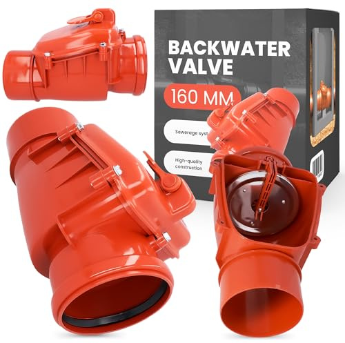 Rückstauklappe dn 160 PVC Abwasser Rückstauventil Rückstauverschluss Rückschlagklappe mit Verriegelbarer Rattenschutz für Abwasserrohr Abfluss