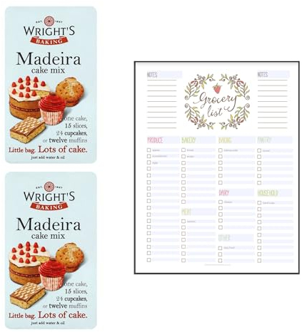 Cake Mix Bundle which Contains Wright's Madeira Cake Mix 500g - Pack of 2 with Grocery List Card
