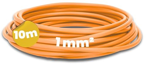 Kalitec 10m H05V-K 1 mm² Orange Verdrahtungsleitung - Aderleitung Flexibel | Einzelader mit PVC Isolierung - Feindrähtige Litze für Schaltschranktechnik - Kupfer-Ltg nach HAR-Standard