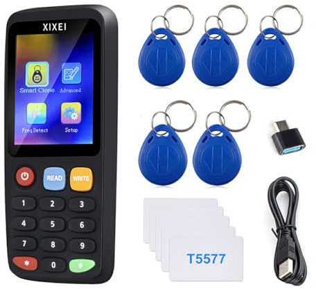 BOKIOESDE ABS RFID copiadora Escritor lectores Lector de Tarjetas fotocopiadora USB RFID Lector fotocopiadora Escritor duplicador Duradero fácil, X7+5 Piezas UID+5 Piezas 5577