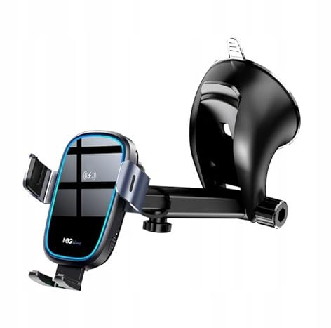 MBG line® Handyhalterung Auto mit QI Ladestation Induktive 15W | Kabellosen Autohalterung Handy für 66-95 mm | Phone Holder Car