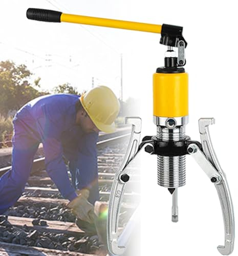 URJWAN 5t/10t/15t/20t Hydraulischer Abziehersatz, Radlager-Abziehtrenner, 3-In-1-Pumpe, öLrohr-Ziehmaschine, Hydraulikpumpe, Verarbeitet Durch Integriertes SchweißEn,Yellow-10T