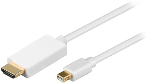 Visiodirect Câble Adaptateur Mini Display Port Male vers HDMI Male Thunderbolt à HDMI Blanc pour Surface Pro 4