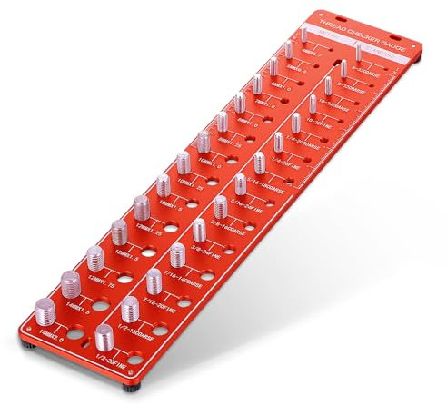 Thread Checker, Nut and Bolt Thread Checker, Bolt Size and Thread Identifier Gauge,14 Standard and 14 Metric Bolt and Nut Gauge (28 Gauge)