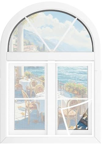 Cortina antiinsectos para puerta de mosquitos, 175 x 190 cm, no requiere taladrar, versión blanca 2024