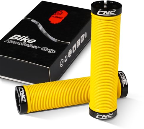 CNCLOL Mountainbike-Lenkergriffe, Fahrrad-Lenkergriffe für MTB/BMX, Gelb