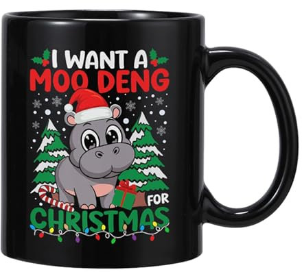 Tazas De Café Navideñas,Tazas Navideñas - Tazas de cerámica con patrón de hipopótamo de 350 ml | Tazas de té, taza de leche para desayuno, taza de agua potable para café, té, chocolate caliente u otra