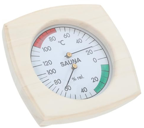 MOBUTOFU Thermomètre et Hygromètre de Sauna en Bois, Jauge Murale Précise