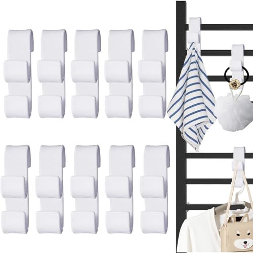 ZFHLZJY 10 Pièces Crochet Radiateur Rond,Patere Seche Serviette,Porte-serviettes,Patères Radiateur de Salle de Bain,Crochet Pour Radiateurs Plastique,pour Tous les Radiateurs Standards