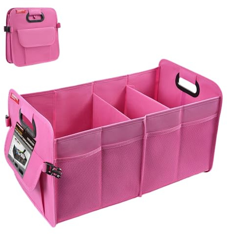 OEMASSIVE Car Boot Organiser 55L - Foldable Multi-Compartment Boot Tidy Portable Waterproof Storage Box with Comfort Handle, Anti-Slip Bottom & Side Pockets, for Car SUV Van