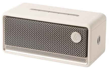 Edifier ES60 Portable Bluetooth Speaker, BT v5.4, 9h Playtime, IP67 Waterproof & Dustproof, USB-C & 3.5 mm Aux, 34W RMS with 360-degree Sound, Ambient Lighting, Stereo Pairing, Strap (White)
