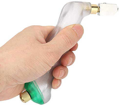 Oil Feed Glass Cutter,Heavy Duty Grip Glass Cutter,Tungsten Carbide Cutting Wheel,Comfortable to Hold,Reducing Wrist Fatigue,High Hardness,Replaceable Heads,Mini