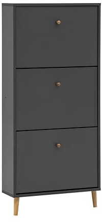 Schildmeyer Bjarne Schuhschrank 160173, anthrazit matt, 59,8 x 19,5 x 131 cm, platzsparend durch geringe Tiefe