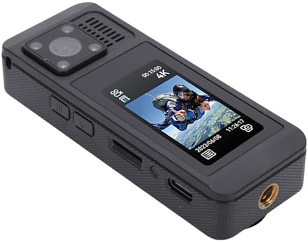 Gugxiom 4K Mini Action Camera, HD Thumb Camera, POV Portable Body Cam Wearable Video Recorder, Water Proof Underwater Camcorder, Hjälm Cam for Cycling, Motorcykel, PET