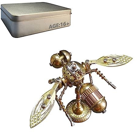 Litet bi 3D-pusselmodell i metall, steampunk mekaniskt insekt pussel vuxna, gör-det-själv metallbyggsats, dekoration, present – 158 delar