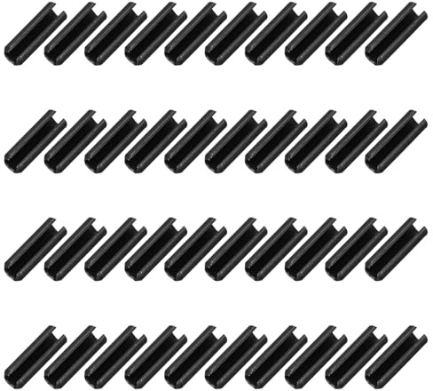 QUARKZMAN 120 Piezas Pasadores Ranurados De Acero 65Mn 7/50 Pulgada(3.5mm) Diámetro 2/5 Pulgada(10mm) Longitud Clavijas De Expansión Con Tensión De Resorte Para Fijación Segura, Negro