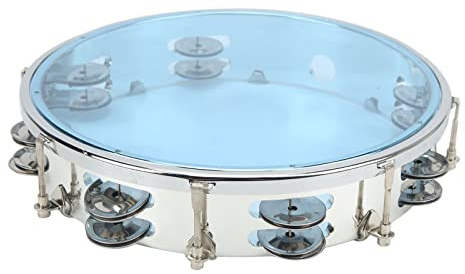 Xiuganpo Doppelte Handtrommel, Handtrommel mit Einstellbarem Tonlicht für Familienspaß, Metall-ABS (BLUE)