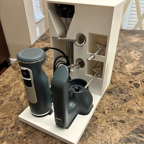 for Ninja Foodi Power Mixer Organizer - 12-Inch Cabinet Depth, Fits with Cheese Grinder Organizer, Dovetail Joint Design (Black)