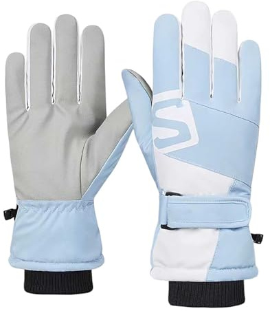 Generisch Ski-Handschuhe Winterhandschuhe Damen Herren die wärmsten Wasserdichten atmungsfreien Schnee-Handschuhe winddicht warm Strick Ski Innenhandschuh Fleecefutter Sport Laufhandschuhe