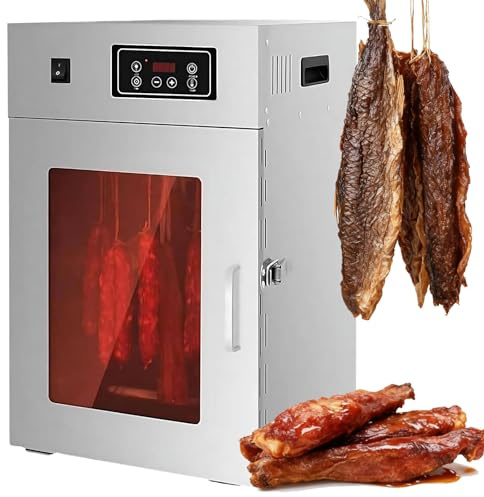 moupeaktain 7.5kg Dry Aged Reifeschrank, Dörrautomat Aus Edelstahl – Große 14 Aufhängestangen, Temperaturregelung Von 30-90℃ – Ideal Zum Trocknen Von Biltong, Fleisch, Wurst Und Gemüse