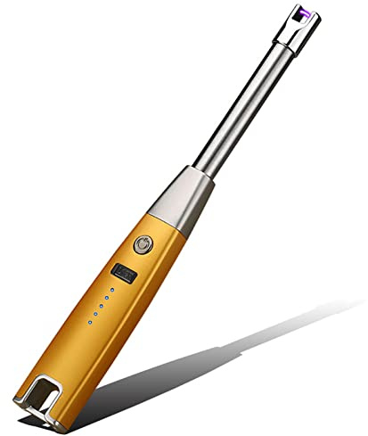 Accenditore ad arco ricaricabile tramite USB, elettrico, antivento, con display a batteria a LED, ideale per candele, cucina, barbecue e uso in cucina