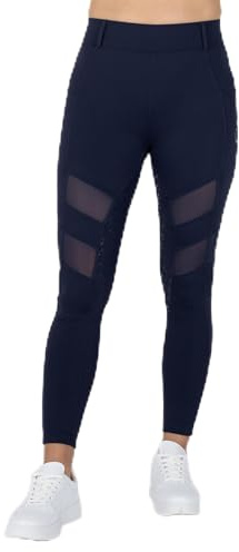 Royal Horsemen Leggings de equitación para mujer y niña (talla XXS-XL) – Ribete completo de silicona – Cómodos pantalones de equitación de cintura alta – con bolsillo para el móvil y trabillas para