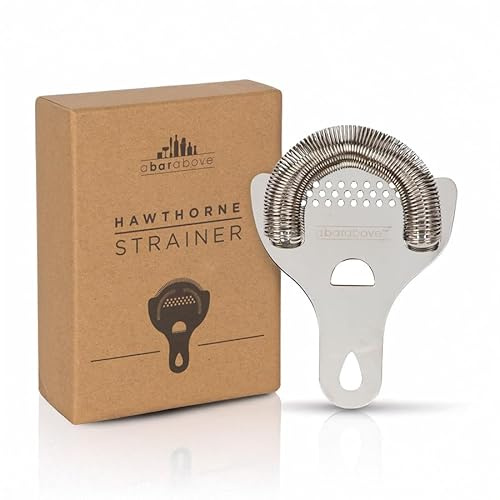 A Bar Above Hawthorne Strainer for Cocktails, Bar Strainer Cocktail, with High-Density Spring, Mirrored Stainless Steel Finish, Drink Strainer, Cocktail Strainer, for Boston Shakers and Mixing Glasses