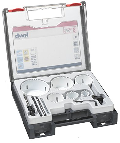 kwb 12-teiliges Lochsägen-Set mit Vario Zahnung und Bohrern - Für Metall, Holz und mehr - Inklusive Glas-Bohrer - Made in Germany