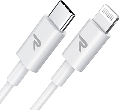 RAMPOW Cable iphone 1M【MFi Certifié C94】, Cable USB C vers Lightning Charge Rapide, Chargeur iPhone Power Delivery 3.0 pour iPhone 14/13/12/11/XS/XR/X, iPad Mini, iPad Air 2019 - Blanc