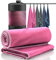 Mikrofaser Handtuch 2er Set: Schnelltrocknend, Kompakt, Leicht | Microfaser Microfiber Towel groß klein: Camping Fitness Sport Badetuch Sporthandtuch Reisehandtuch Mikrofaserhandtuch Fitnesshandtuch