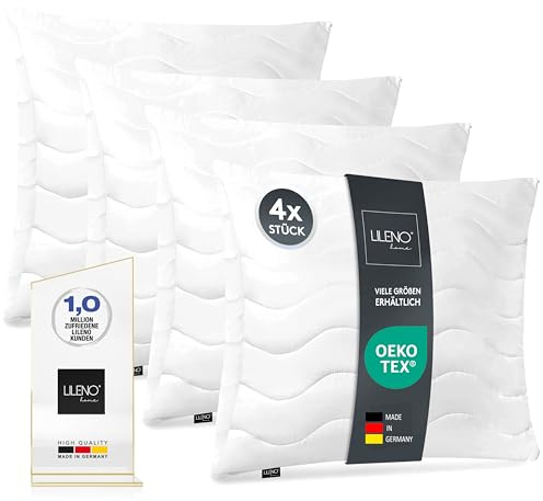 LILENO HOME Juego de 4 cojines de 40 x 40 cm, cojín interior acolchado de 40 x 40 cm, para alérgicos, funda de microfibra como cojín de sofá, decoración y cojín de sillón, lavable a 40 °C