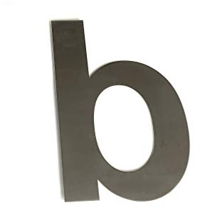 ASC Flottant Maison Numéro - Inférieur Étui - Lettre 'B' (Plat / Appartement Etc) - Acier Inoxydable Brossé Maison / Porte 6  / 15cm Grand