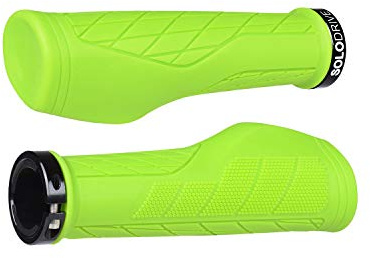 SOLODRIVE Impugnature per Bicicletta da Montagna Ergonomiche, Manopole Comfortevoli per Manubrio, Single Lock-on e Antiscivolo, Adatte per MTB, E-Bike, Hybrid e Scooter (Verde)