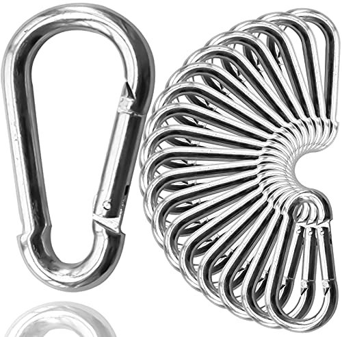 Lot de 30 mousquetons à Ressort Robustes de 10,2 cm, 9,5 mm pour balancelle, Grande chaîne en Acier à maillons Rapides, connecteur de Boucle de sécurité pour hamac, Fitness, Salle de Sport, Bateau en