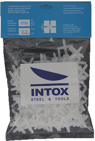 INTOX - Croce per piastrelle, 200 pezzi, colore: Bianco (3,0 mm)
