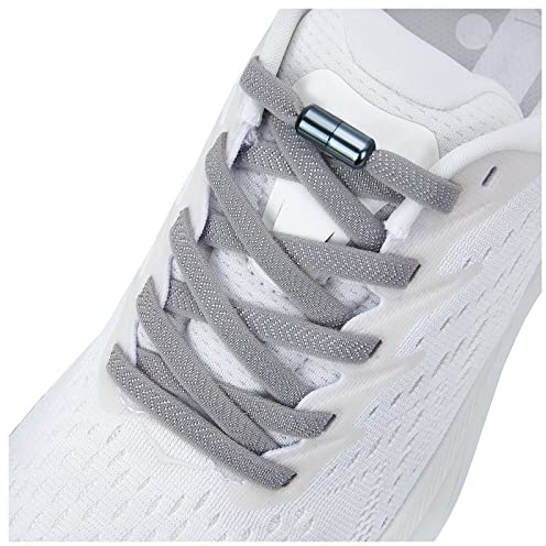 anan520 Elastic Shoe Laces - Elastic No Tie Shoelaces for Adults & Kids Shoes Grey