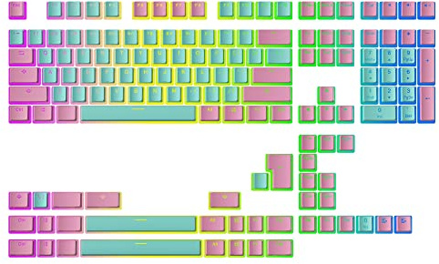 Ranked Pudding v2 PBT Keycaps | 145 Double Shot Translucent ANSI US & ISO Layout | OEM Profile for Full Size, TKL, 75%, 65% and 60% RGB Mechanical Gaming Keyboard (Miami)
