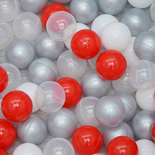 Littletom 200 Bälle für Bällebad Baby - Bunte Plastik Bälle Kinder Spielbälle - Babyball zum Greifen - Plastikbälle für Bällchenbad Hüpfburg Bällepool - Spielzeug Set für Trampolin Spielzelt Laufstall
