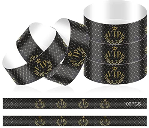 Eniyou 100 pcs Einlassbänder Festival Armbänder Bänder Einlassbändchen Party Bändchen Armbänder Papierarmbänder Vip Eintrittsbändchen Kontrollband Veranstaltungsbändchen Eintrittsbänder Bedruckt