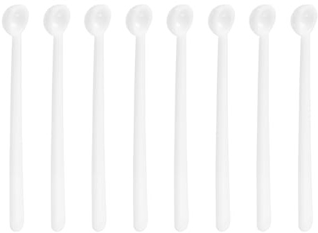uxcell 16 cucharaditas micro cucharas de 150 miligramos mini cucharas medidoras para medir cosméticos polvos café, color blanco