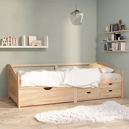 Rantry Tagesbett 3-Sitzer mit Schubladen Bettsofa Sofabett Bettcouch Tagesbett Gästebett Jugendzimmer Bett Holzbett für Wohnzimmer 90x200 cm