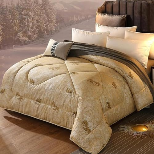 Extra Soft Cotton Blanket, King Size Camelhair Duvet - Skin Friendly Quilted Core With Camelhair Filling, Four Seasons Warm And Light Duvet For Home Decoration ( Color : 2 , Size : 150*200cm/1.5kg )