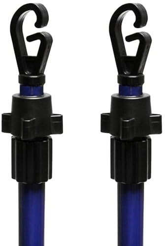 2.6 Meter Telescopic Washing Line Prop Pole Clothesline Heavy Duty Garden Dry Clothes Drying Airer Support Clothes Line Pole Galvanised Laundry Outdoor Washing Line Poles Extenedable to 2.6M Pack of 2